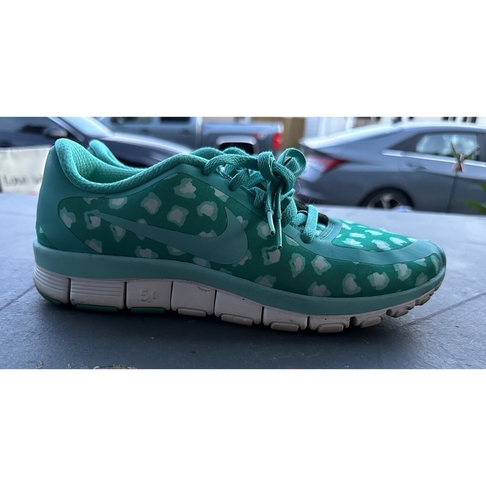 Nike Free 5.0 V4 NS Print Women's Size 8.5 Aqua Running Shoes 695168-400